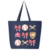 Baseball Mom Coquette Mothers Day Women Baseball Mama 25L Jumbo Tote