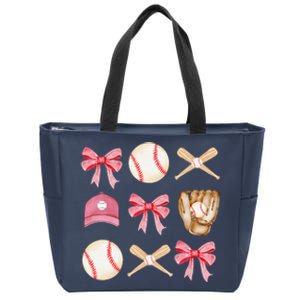 Baseball Mom Coquette Mothers Day Women Baseball Mama Zip Tote Bag