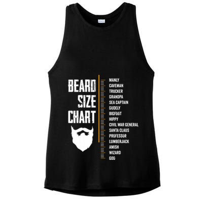 Beard Measurement Chart Beard Length Funny Growth Chart Ladies PosiCharge Tri-Blend Wicking Tank