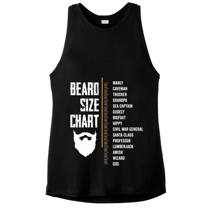 Beard Measurement Chart Beard Length Funny Growth Chart Ladies PosiCharge Tri-Blend Wicking Tank