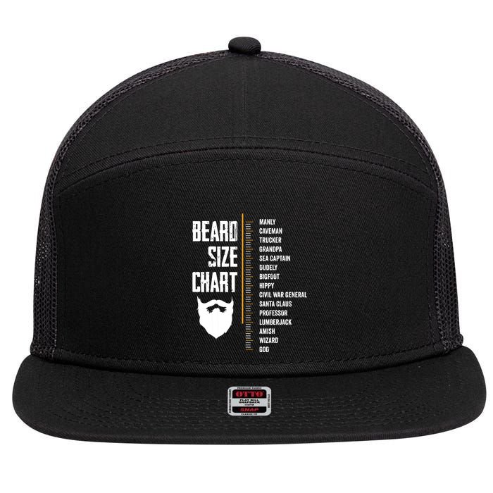 Beard Measurement Chart Beard Length Funny Growth Chart 7 Panel Mesh Trucker Snapback Hat