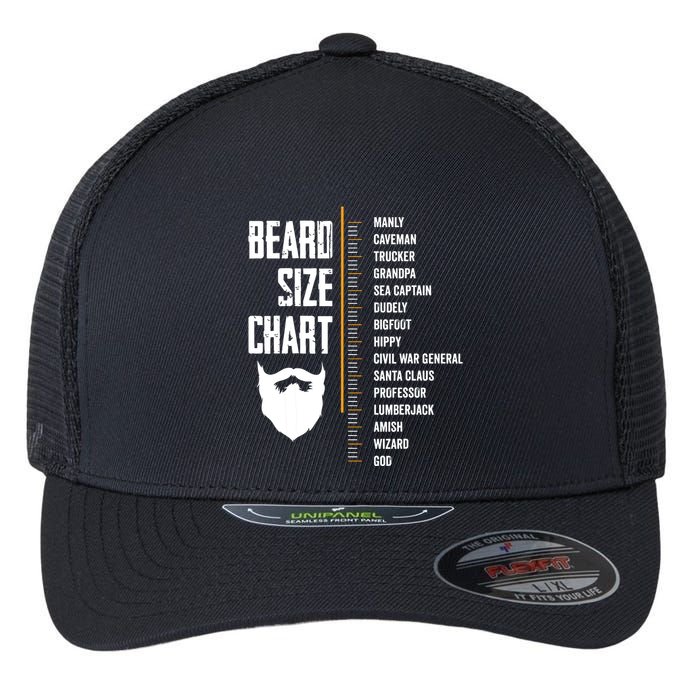 Beard Measurement Chart Beard Length Funny Growth Chart Flexfit Unipanel Trucker Cap
