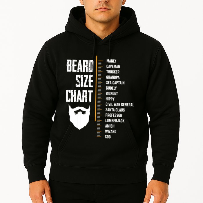 Beard Measurement Chart Beard Length Funny Growth Chart Hoodie