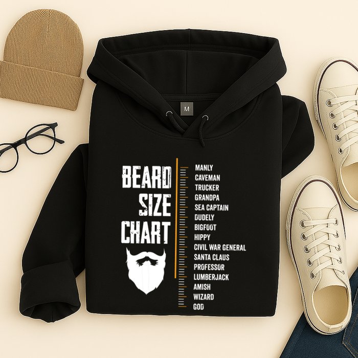 Beard Measurement Chart Beard Length Funny Growth Chart Hoodie
