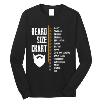Beard Measurement Chart Beard Length Funny Growth Chart Long Sleeve Shirt