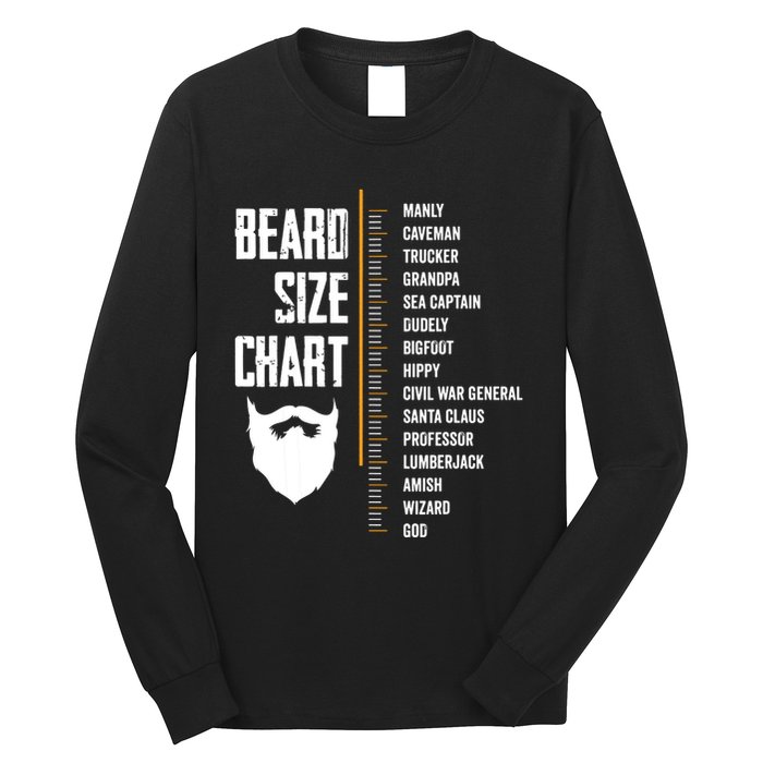 Beard Measurement Chart Beard Length Funny Growth Chart Long Sleeve Shirt
