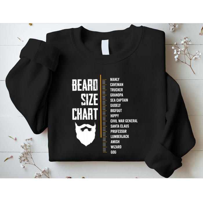 Beard Measurement Chart Beard Length Funny Growth Chart Sweatshirt