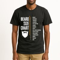 Beard Measurement Chart Beard Length Funny Growth Chart Tall T-Shirt