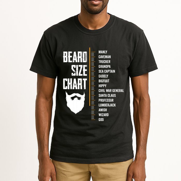 Beard Measurement Chart Beard Length Funny Growth Chart Tall T-Shirt