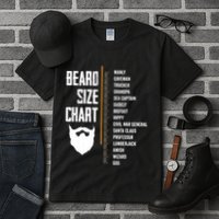 Beard Measurement Chart Beard Length Funny Growth Chart Tall T-Shirt