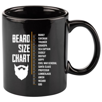 Beard Measurement Chart Beard Length Funny Growth Chart 11oz C Handle Ceramic Mug
