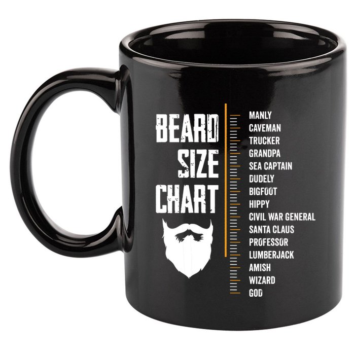 Beard Measurement Chart Beard Length Funny Growth Chart 11oz C Handle Ceramic Mug