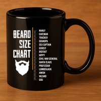 Beard Measurement Chart Beard Length Funny Growth Chart 11oz C Handle Ceramic Mug