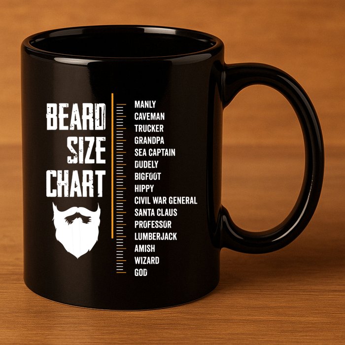 Beard Measurement Chart Beard Length Funny Growth Chart 11oz C Handle Ceramic Mug