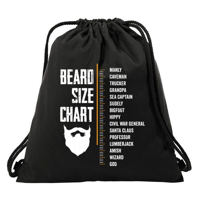 Beard Measurement Chart Beard Length Funny Growth Chart Drawstring Bag