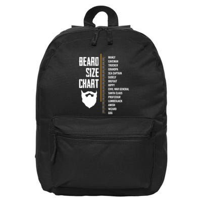 Beard Measurement Chart Beard Length Funny Growth Chart 16 in Basic Backpack