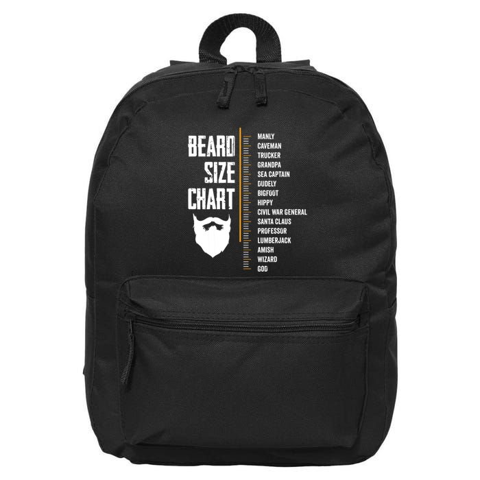 Beard Measurement Chart Beard Length Funny Growth Chart 16 in Basic Backpack