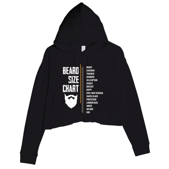 Beard Measurement Chart Beard Length Funny Growth Chart Crop Fleece Hoodie