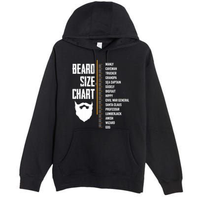 Beard Measurement Chart Beard Length Funny Growth Chart Premium Pullover Hoodie
