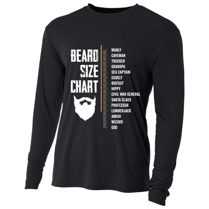 Beard Measurement Chart Beard Length Funny Growth Chart Cooling Performance Long Sleeve Crew