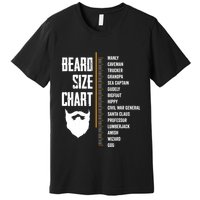 Beard Measurement Chart Beard Length Funny Growth Chart Premium T-Shirt