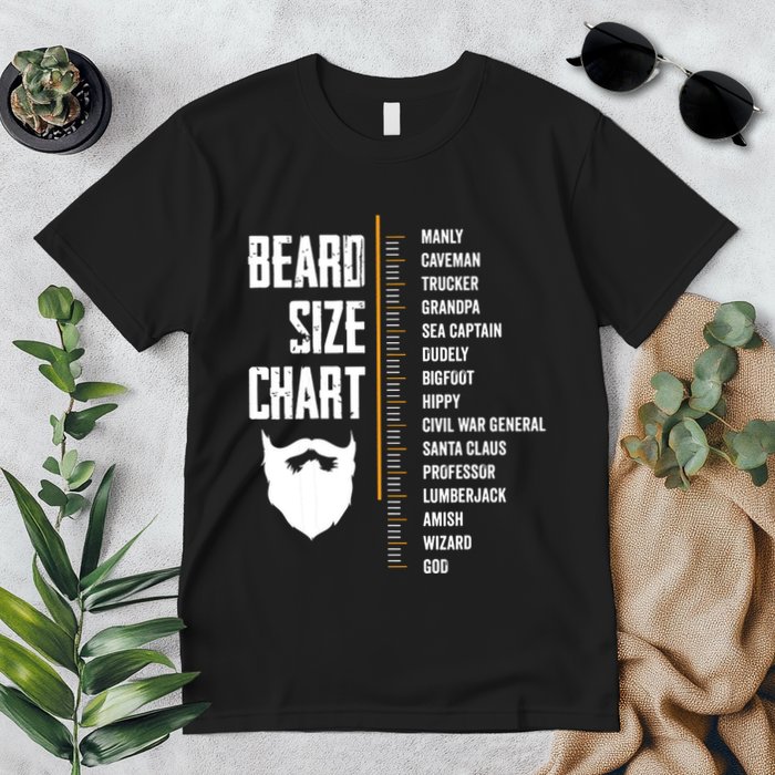 Beard Measurement Chart Beard Length Funny Growth Chart Premium T-Shirt
