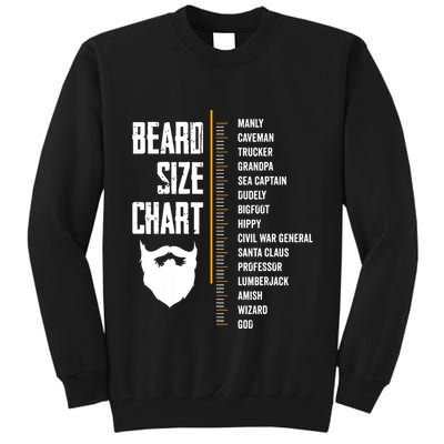 Beard Measurement Chart Beard Length Funny Growth Chart Tall Sweatshirt