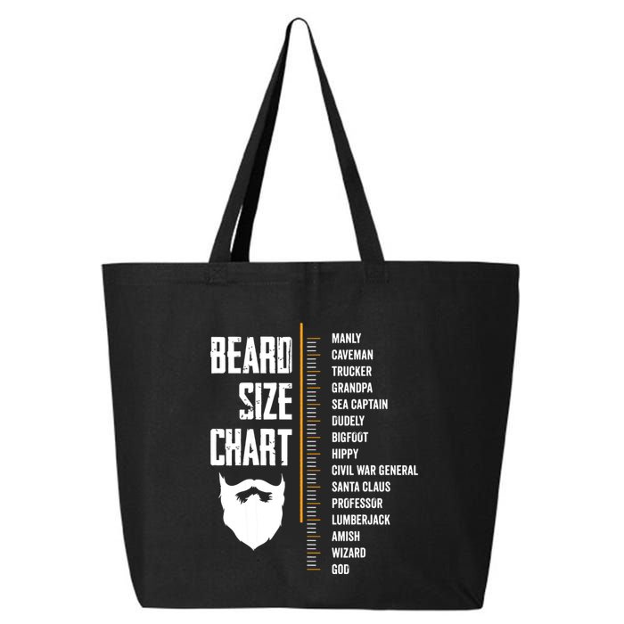 Beard Measurement Chart Beard Length Funny Growth Chart 25L Jumbo Tote
