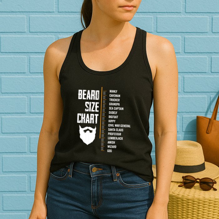 Beard Measurement Chart Beard Length Funny Growth Chart Womens Tank Top