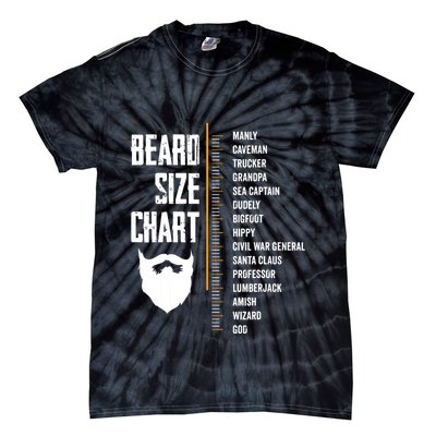 Beard Measurement Chart Beard Length Funny Growth Chart Tie-Dye T-Shirt