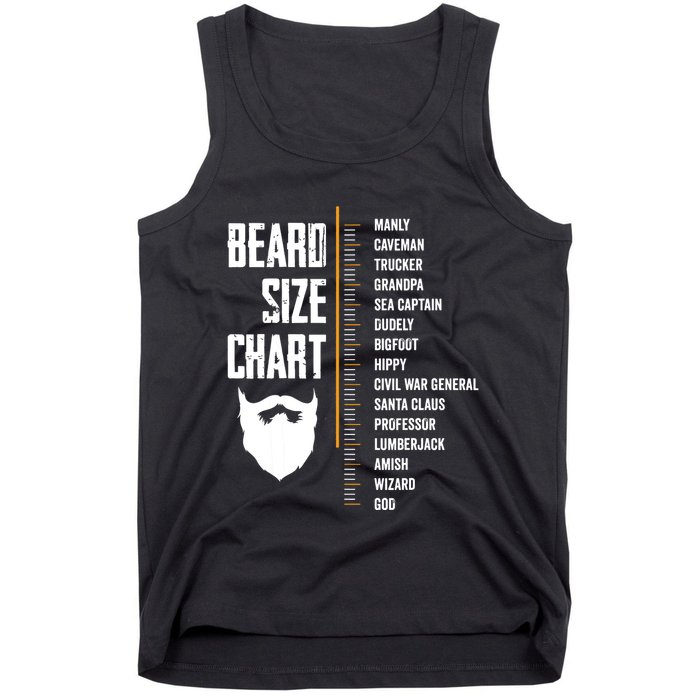 Beard Measurement Chart Beard Length Funny Growth Chart Tank Top