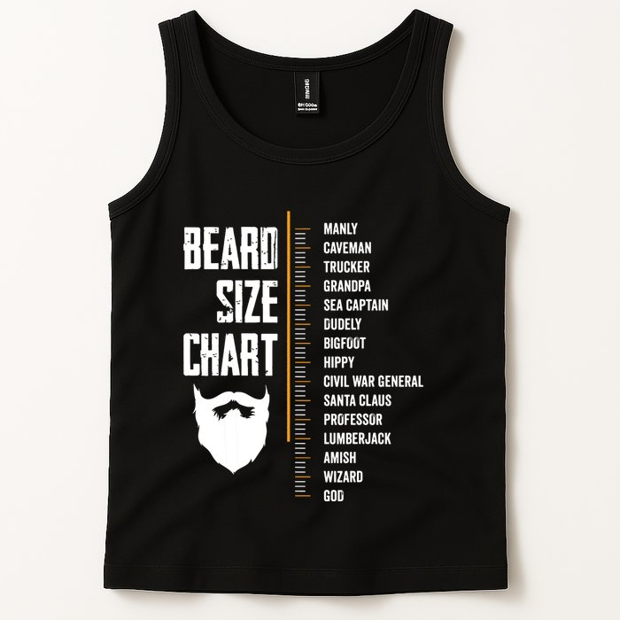 Beard Measurement Chart Beard Length Funny Growth Chart Tank Top
