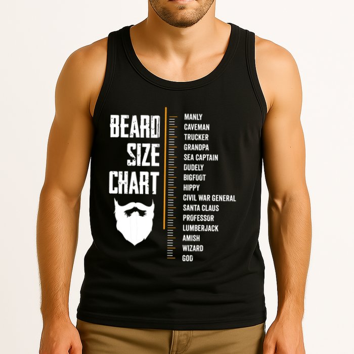 Beard Measurement Chart Beard Length Funny Growth Chart Tank Top