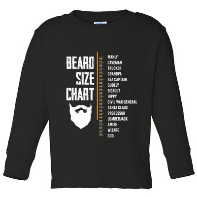 Beard Measurement Chart Beard Length Funny Growth Chart Toddler Long Sleeve Shirt