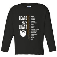 Beard Measurement Chart Beard Length Funny Growth Chart Toddler Long Sleeve Shirt