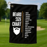Beard Measurement Chart Beard Length Funny Growth Chart Golf Towel