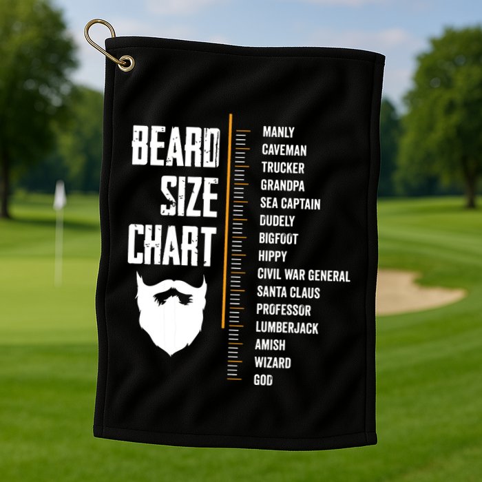 Beard Measurement Chart Beard Length Funny Growth Chart Golf Towel