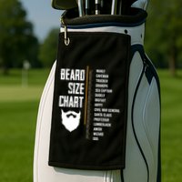 Beard Measurement Chart Beard Length Funny Growth Chart Golf Towel