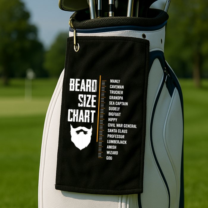 Beard Measurement Chart Beard Length Funny Growth Chart Golf Towel
