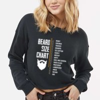 Beard Measurement Chart Beard Length Funny Growth Chart Cropped Pullover Crew