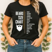 Beard Measurement Chart Beard Length Funny Growth Chart Womens T-Shirt
