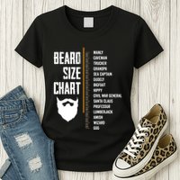 Beard Measurement Chart Beard Length Funny Growth Chart Womens T-Shirt