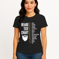 Beard Measurement Chart Beard Length Funny Growth Chart Womens T-Shirt