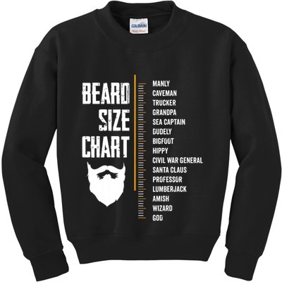 Beard Measurement Chart Beard Length Funny Growth Chart Kids Sweatshirt
