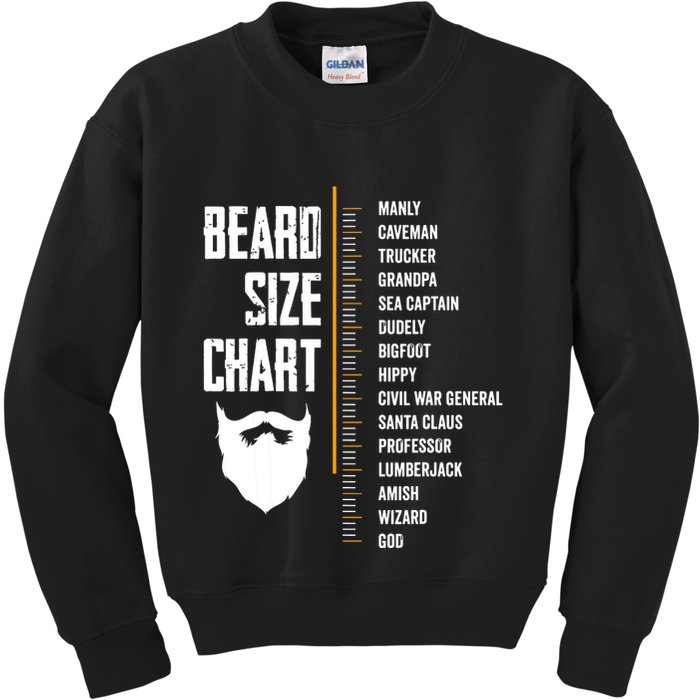 Beard Measurement Chart Beard Length Funny Growth Chart Kids Sweatshirt
