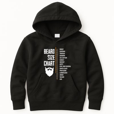 Beard Measurement Chart Beard Length Funny Growth Chart Kids Hoodie