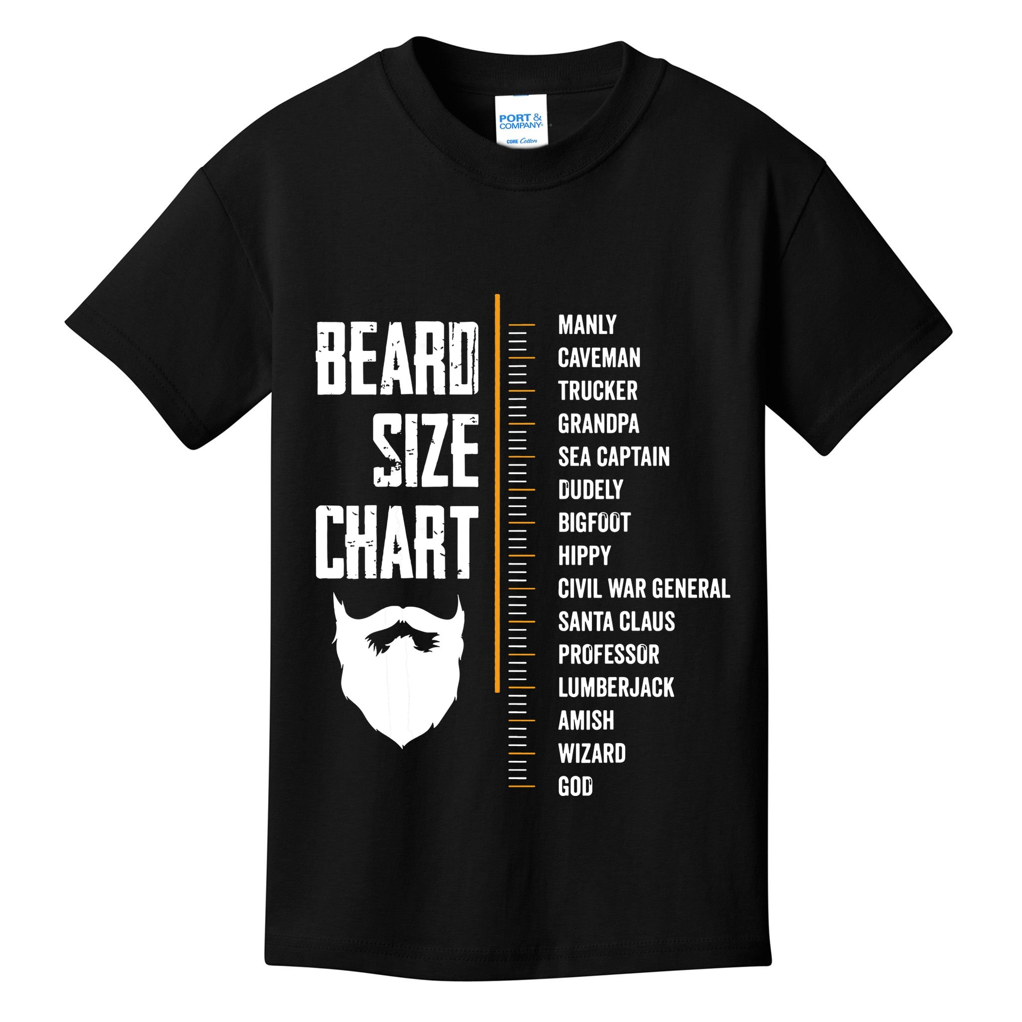 Beard Measurement Chart Beard Length Funny Growth Chart Kids T-Shirt