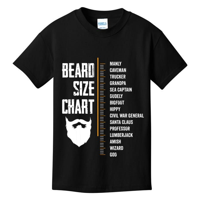 Beard Measurement Chart Beard Length Funny Growth Chart Kids T-Shirt