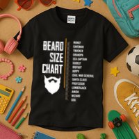Beard Measurement Chart Beard Length Funny Growth Chart Kids T-Shirt