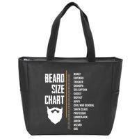 Beard Measurement Chart Beard Length Funny Growth Chart Zip Tote Bag